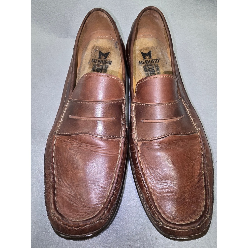 Mephisto Brown Leather Penny Loafer Shoes Comfortable Cool Air Mens Size 10